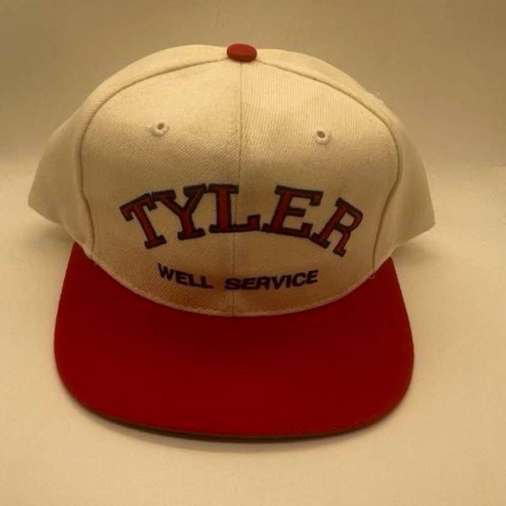 NWOT Otto Tyler Well Service Snapback Adjustable White & Red Hat Baseball Cap